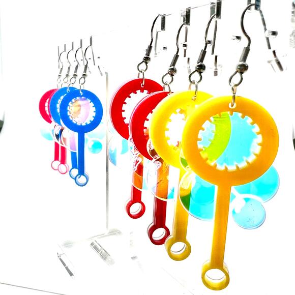 Bubble Wand Earrings - Summer Earrings - Bubble Accessories - Party Earrings - Picture 8 of 11